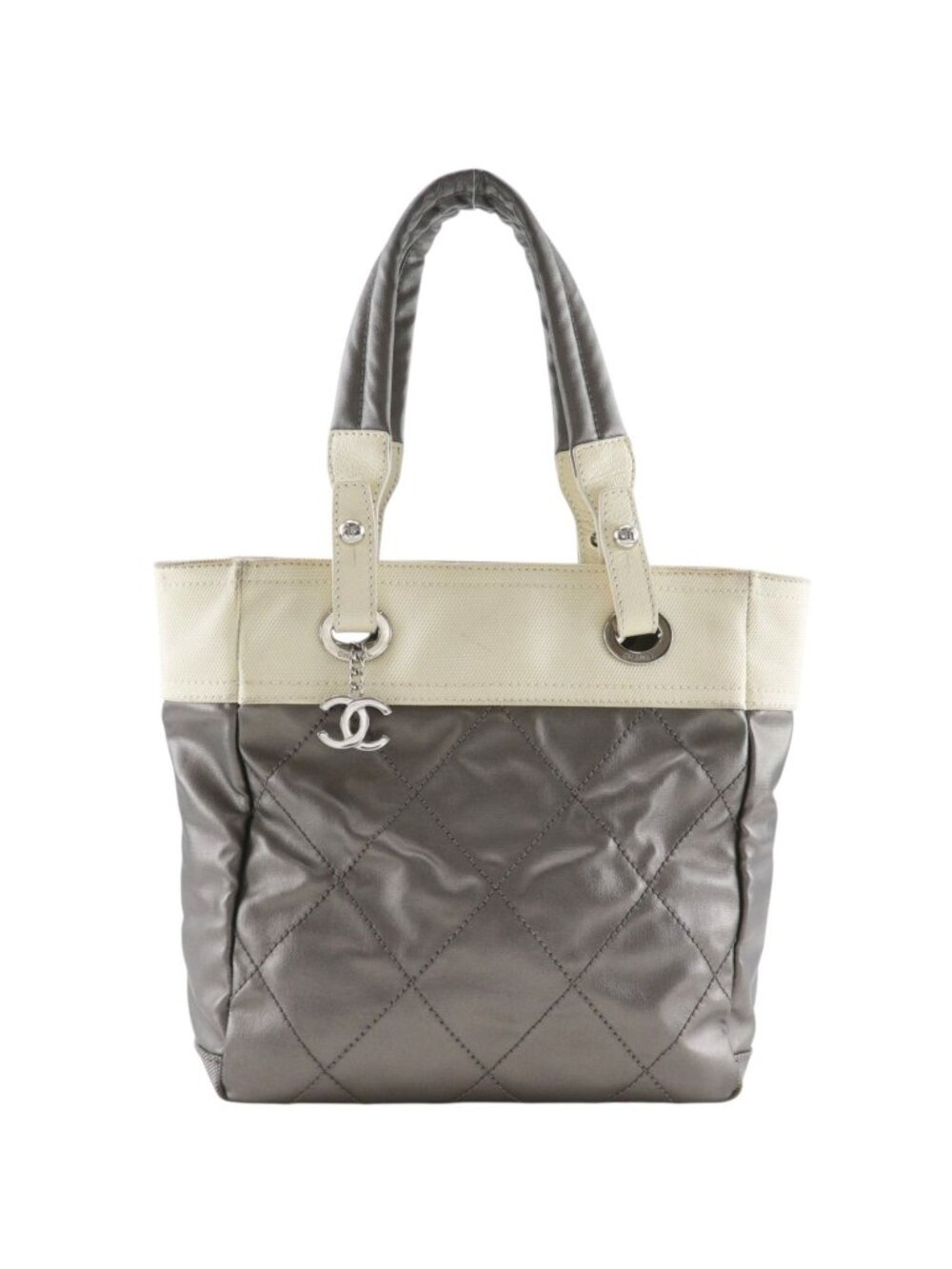 Chanel Paris Biarritz Tote Bag PM Gray